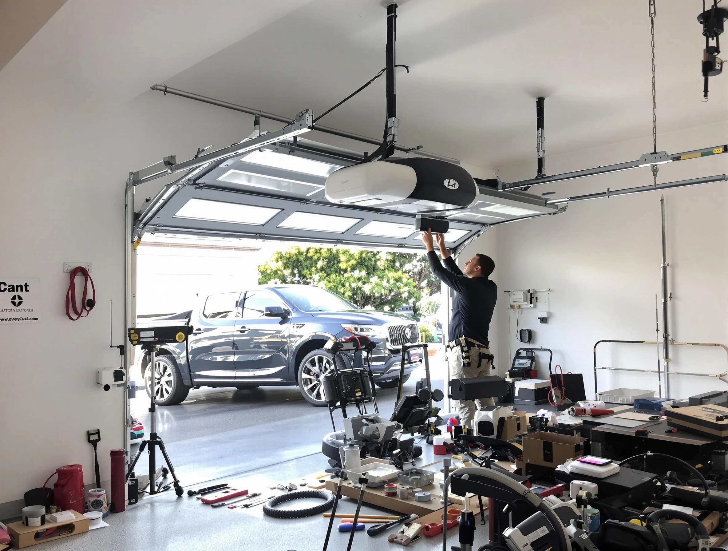 New Kensington Garage Door Repair specialist installing smart garage door opener system in New Kensington home