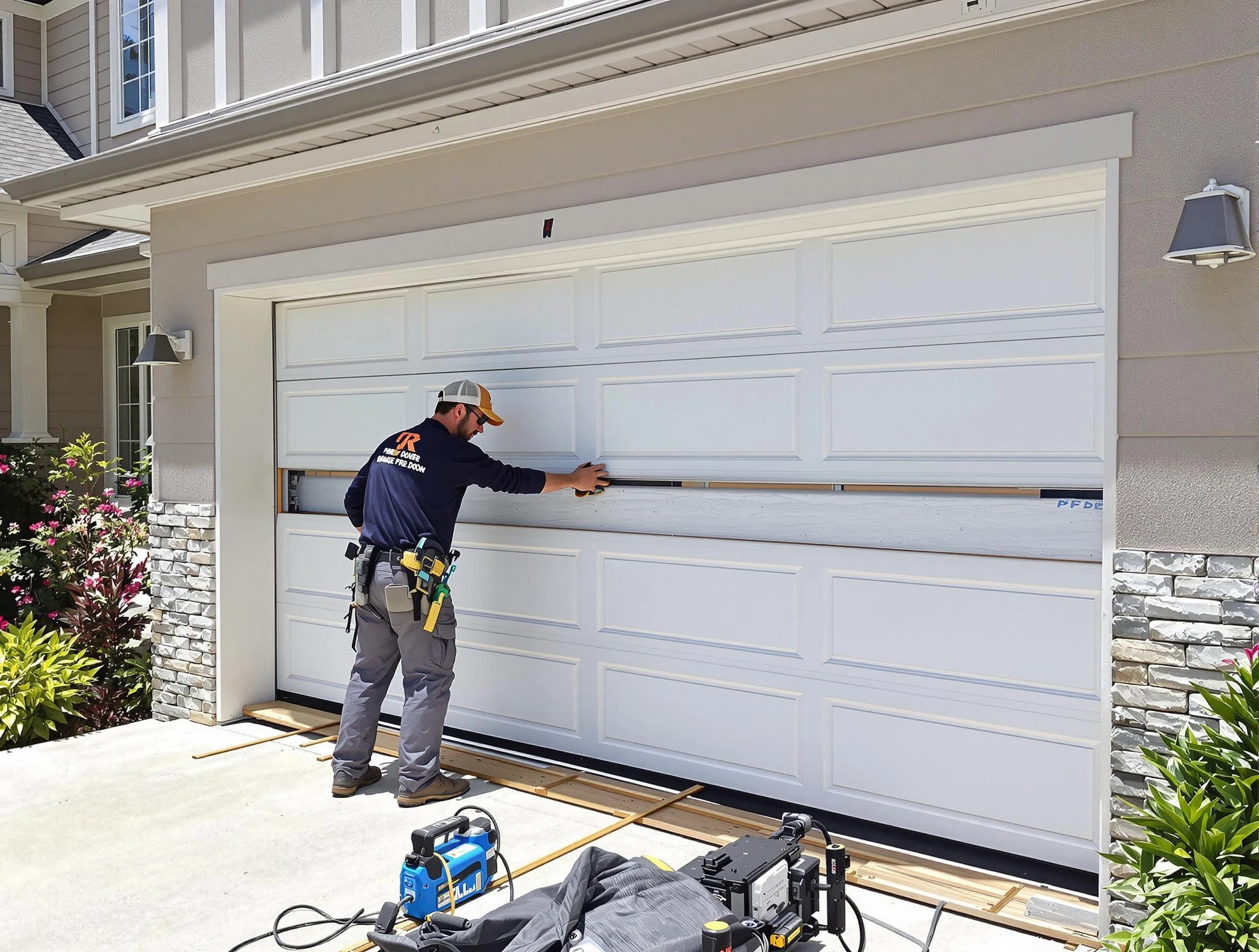 New Kensington Garage Door Repair team performing complete garage door replacement at New Kensington residence